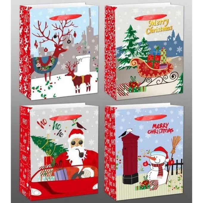 

Paper Bag Besar Merah Kantong Kado Santa Tas Sovenir Kado Natal Murah