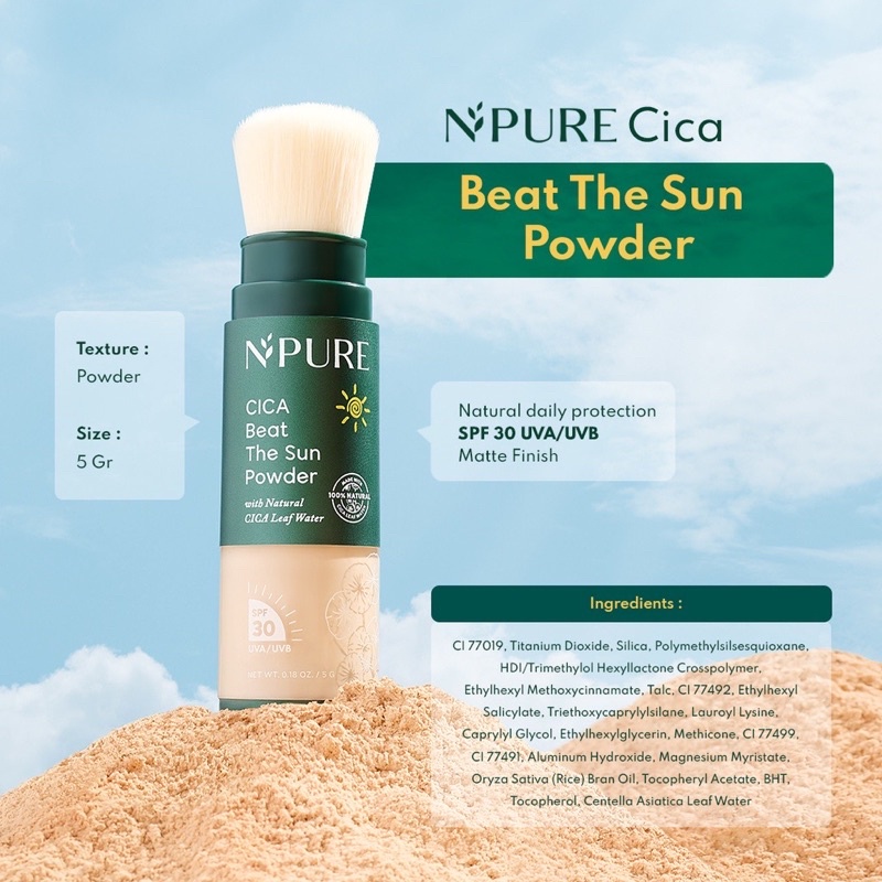 NPURE Cica Beat The Sun POWDER Sunscreen Bedak Tabur N’pure