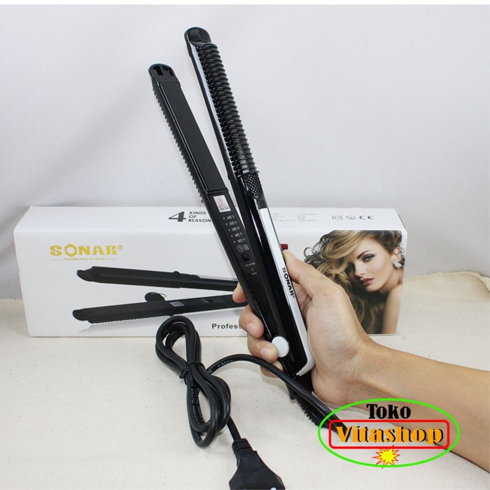 Catok Sonar SN-2139 Catokan rambut pelurus temperatur suhu 2 in 1