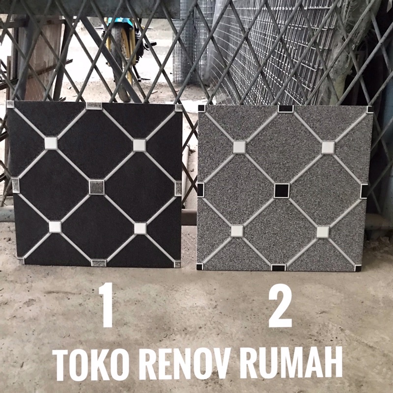 keramik 40x40 motif 3D tetris/ keramik hitam kasar motif/ keramik garasi/ keramik kamar mandi
