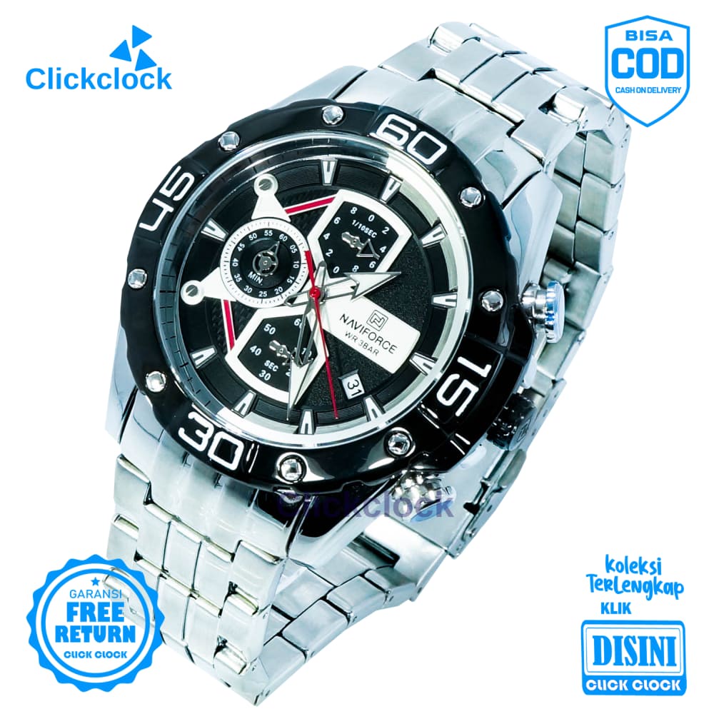 Jam Tangan Chronograph Watch Formal Pria Naviforce 8018M Best Seller Original Keren