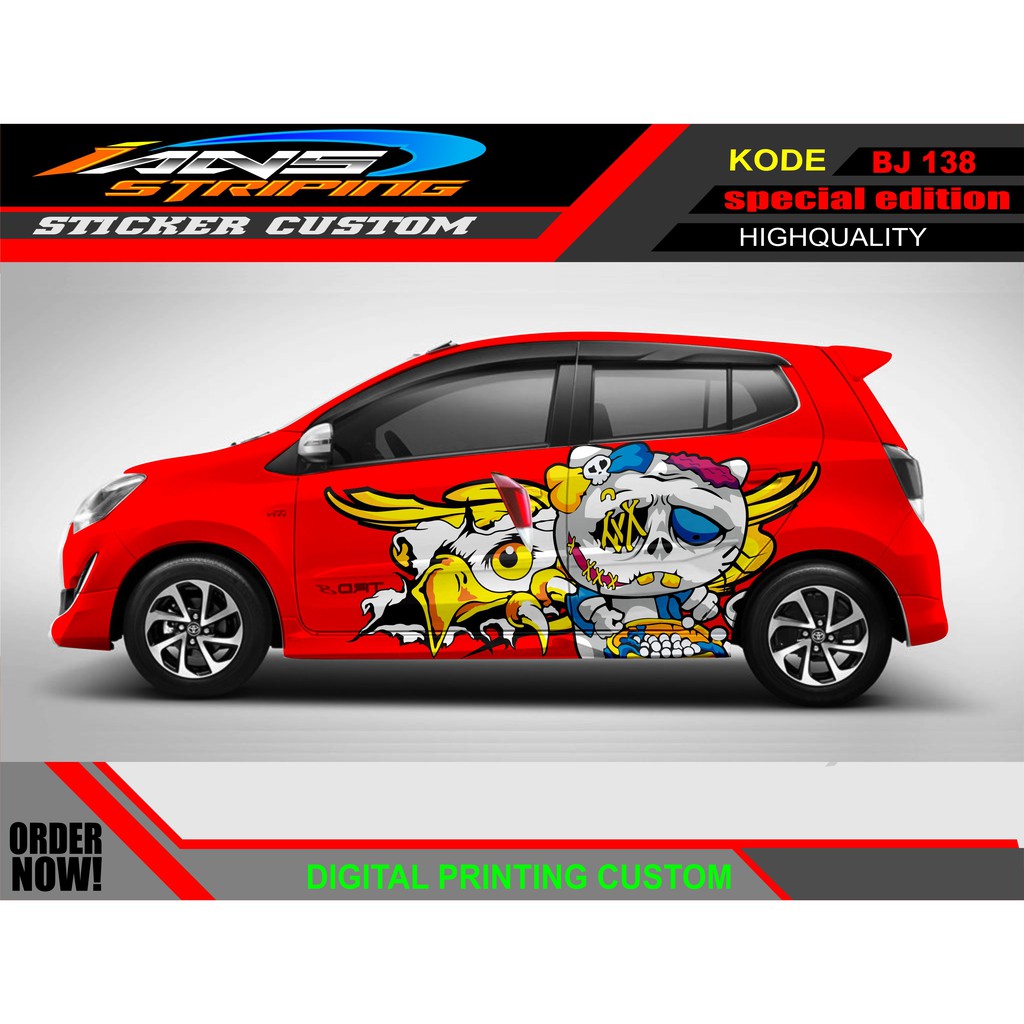 STIKER MOBIL AGYA / STICKER HONDA JAZZ / STICKER DECAL MOBIL JAZZ / DECAL STICKER MOBIL HONDA JAZZ