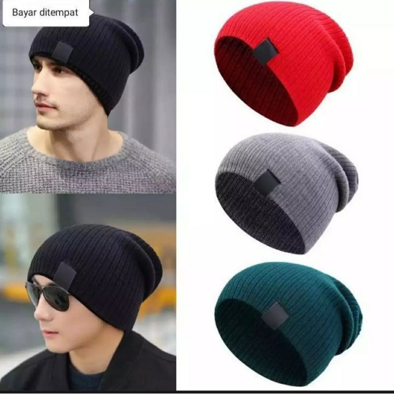 topi kupluk beanie pria&amp;wanita rajut strit