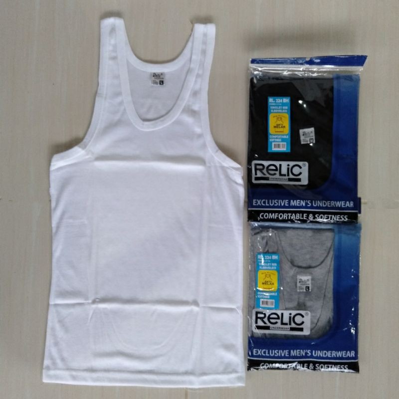 Singlet polos pria merk relic putih,hitam, abu-abu