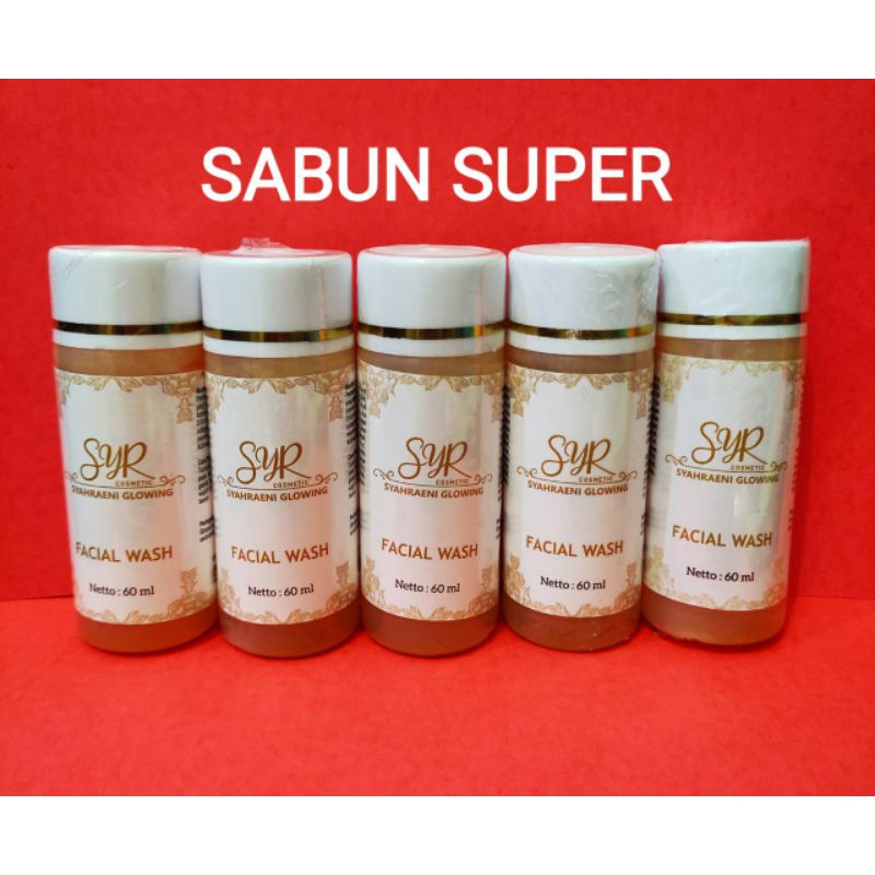 Bisa cod bpom skincare eceran facial wash syahreni glowing 60ml face soap syr glowing sabun wajah ca