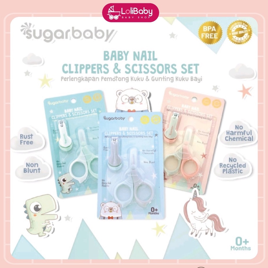 SUGAR BABY Nail Clippers & Scissors Set | Sugarbaby Gunting Kuku Bayi
