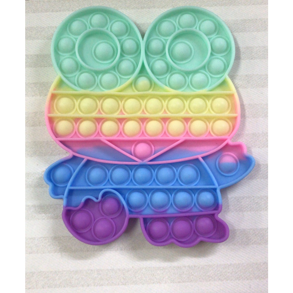 New Fidget Push Pop Its Mainan Anak Toys Bubble Kids Mainan Popit Murah Rainbow Pop it PASTEL-KEROPI PASTEL 15 CM