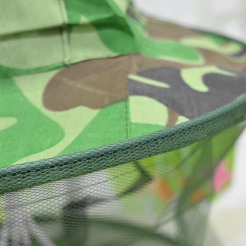 Topi Mancing Jaring Camouflage Anti Nyamuk Lebah - Green--KLV