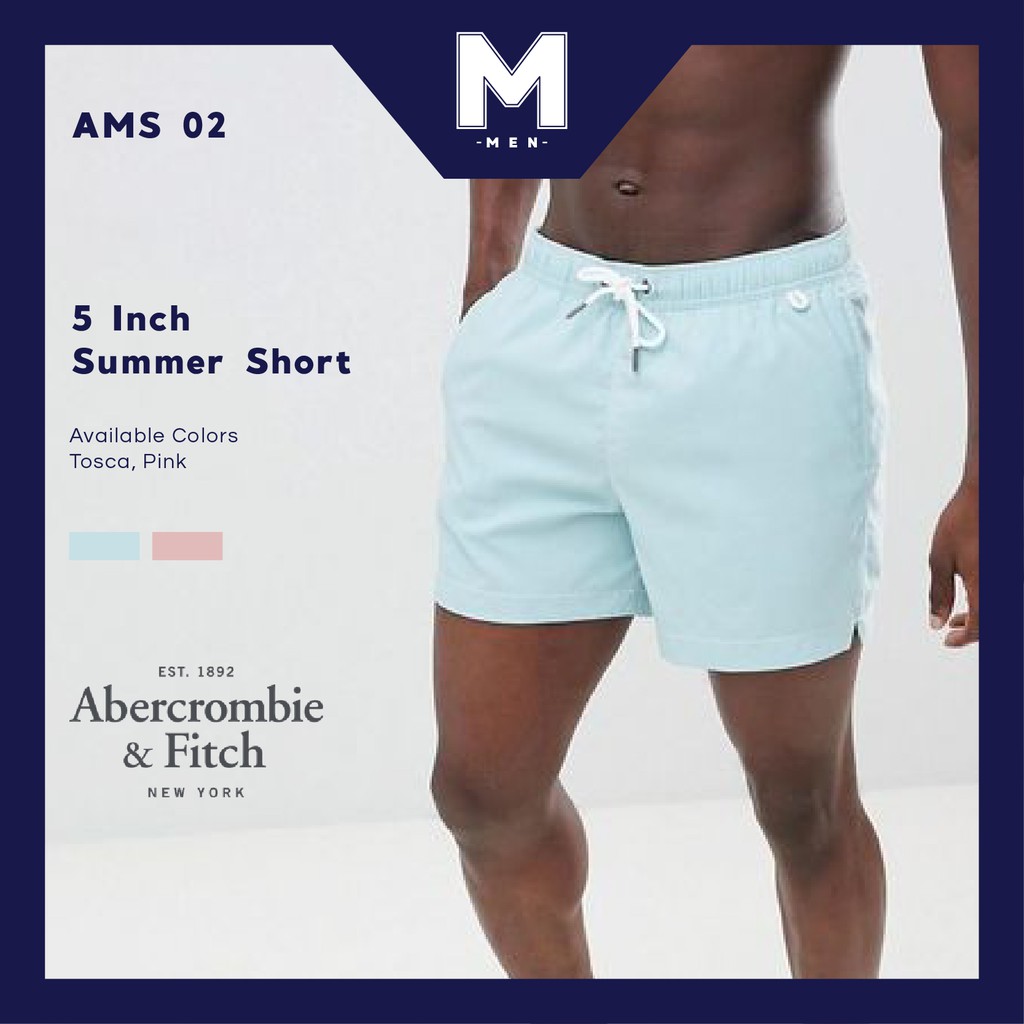 [2 Warna] Celana pantai Pria abercrombie 5" Short Summer - Abercrombie MAN Short Pants - ORIGINAL