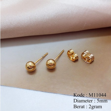 [BAYAR DITEMPAT] M11044 Anting Tusuk Bulat Lapis Emas 24karat Anting Giwang Simpel Anak Dewasa