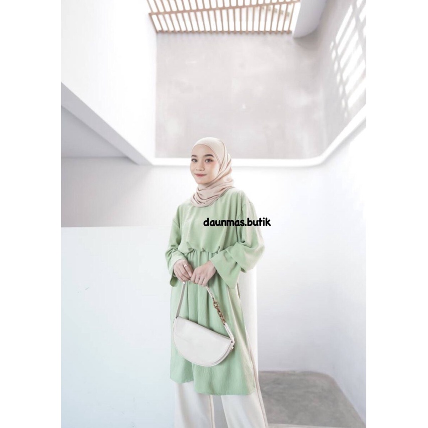 1KG MUAT 4PCS | LETSY LONG TUNIK SERUT BELAH AIRFLOW CRINKLE HITS OOTD SELEBGRAM