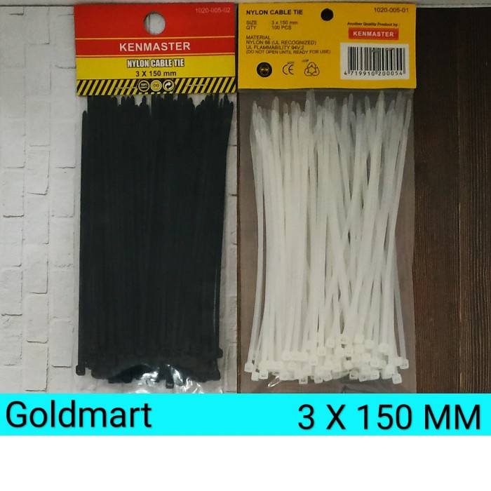 

ORGANIZER-DOCUMENT- KABEL TIES 100PCS 3 X 150MM / KENMASTER NYLON CABLE TIE - PUTIH -DOCUMENT-