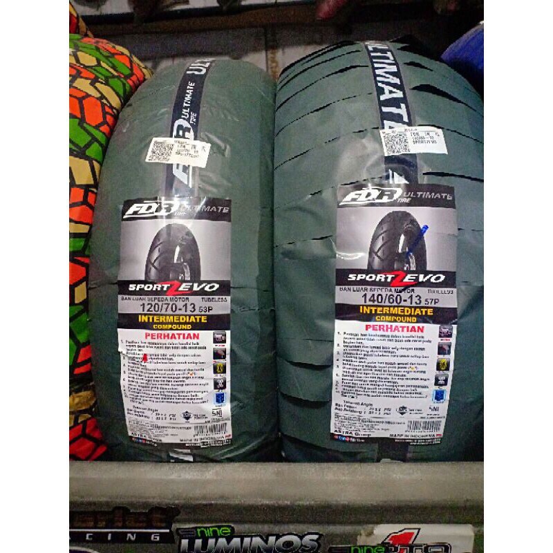 ban tubeless fdr sport zevo paket depan/belakang nmax 120-70/13 dan 140-60/13 medium compound