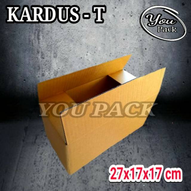 

KOTAK KARDUS TIPE-T 27X17X17 CM COKLAT POLOS DUS BOX PACKING