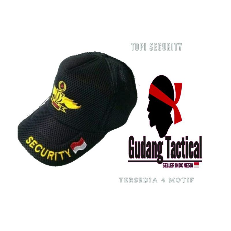 Jual Topi Security Satpam Jaring Jala Double Mess Bordir Logo Wing Pdl