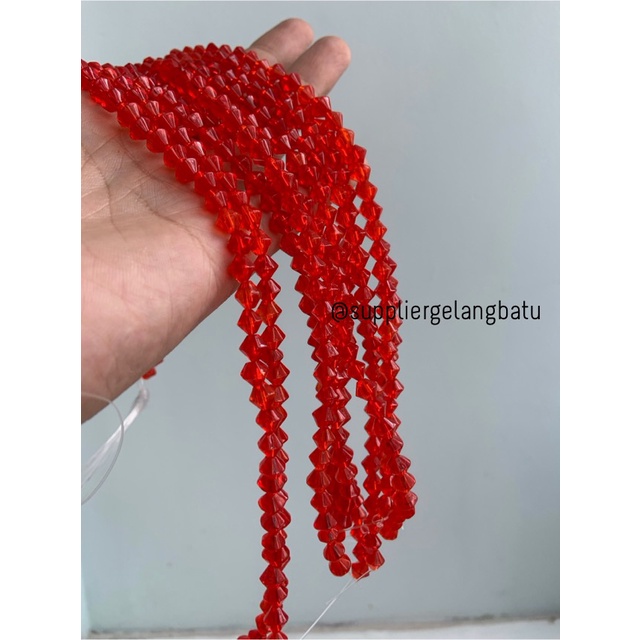 kristal BICONE AUSTRIA MERAH 6mm diamond belimbing craft GELANG KALUNG