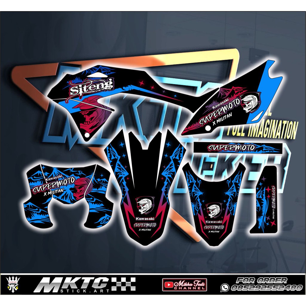 DECAL STICKER KLX DTRACKER SUPERMOTO MILITAN