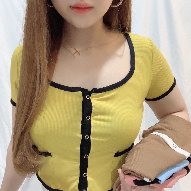 Jennie SquareNeck Top | Rib Korean Fashion Atasan Wanita | Maimon Grosir