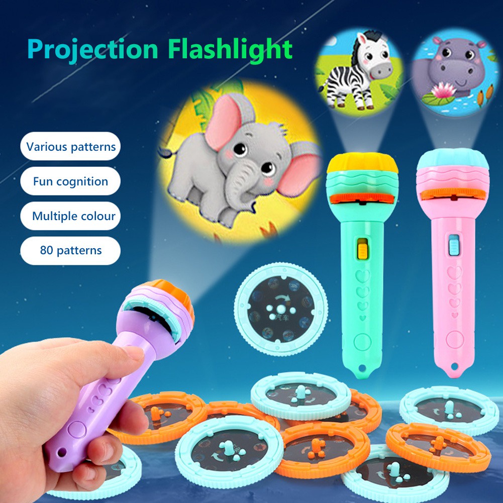 Mainan Anak Senter Proyektor / Fun Flashlight / Mainan Proyektor Gambar / Mainan Edukasii