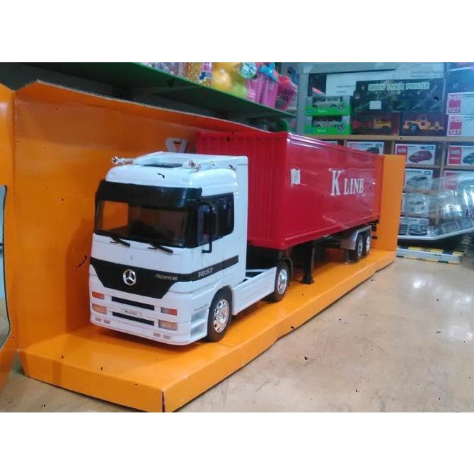 Diecast Miniatur Mobil Truk Kontainer K-Line Mercedes Benz Actros