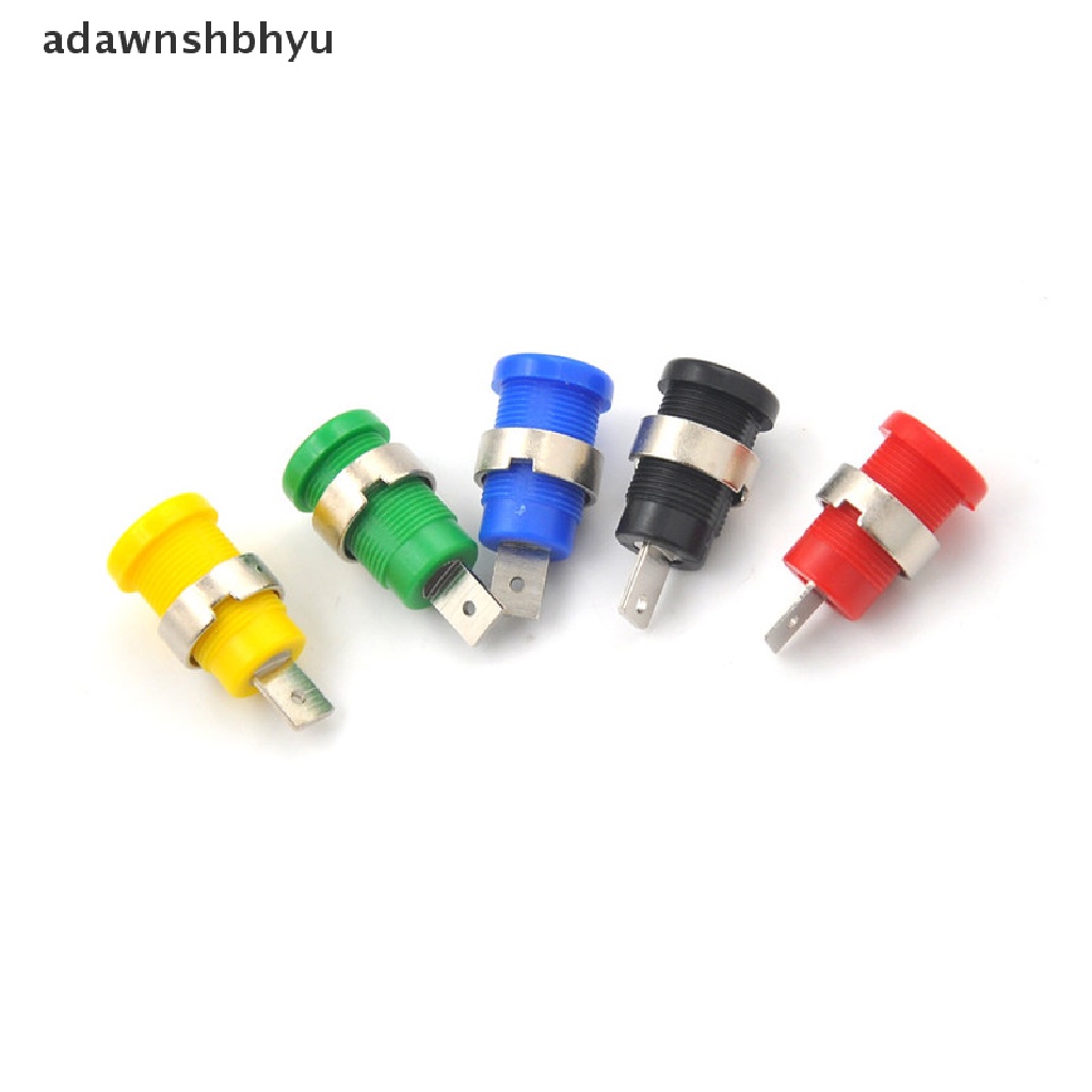 Adawnshbhyu 5Pcs 4mm Colokan Pisang Female Jack Socket Plug Wire Connector 5warna