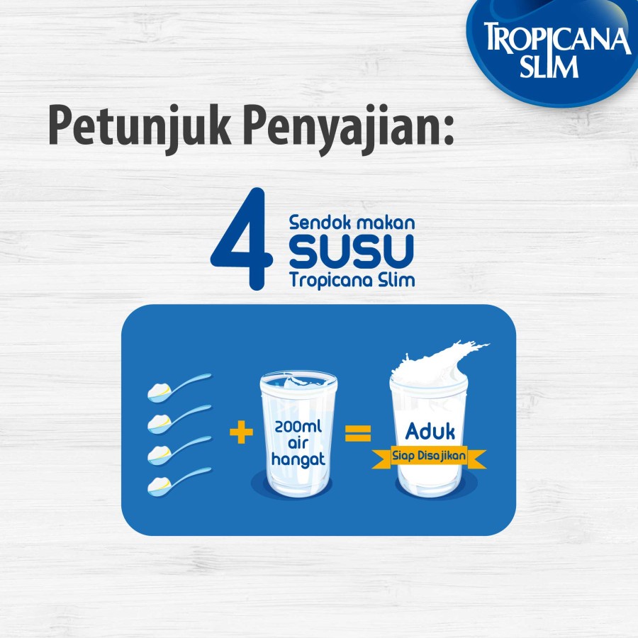 Tropicana Slim Milk Low Fat / Susu Rendah Lemak Vanilla 500 gram