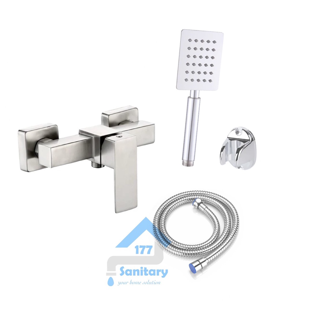 Kran panas dingin SHOWER stainless 304 Kotak minimalis 66ST- keran air shower hot cold segi empat tebal /L23