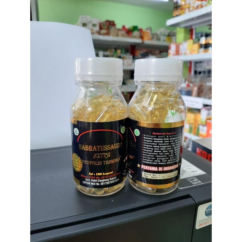 HABBATUSSAUDA Ekstra Propolis Trigona UMS 100 Kapsul / Habbatussaudah Oil / Minyak Jinten Hitam Original