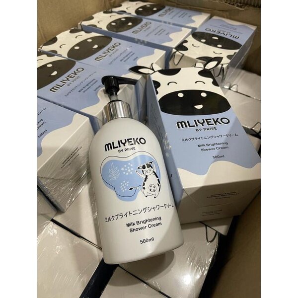 [PROMO SPESIAL] MLIYEKO SHOWER CREAM WITH ALOE VERA, HONEY, GOAT MILK, &amp; VITAMIN E isi 500ML  SABUN MANDI PEMUTIH SUSU KAMBING