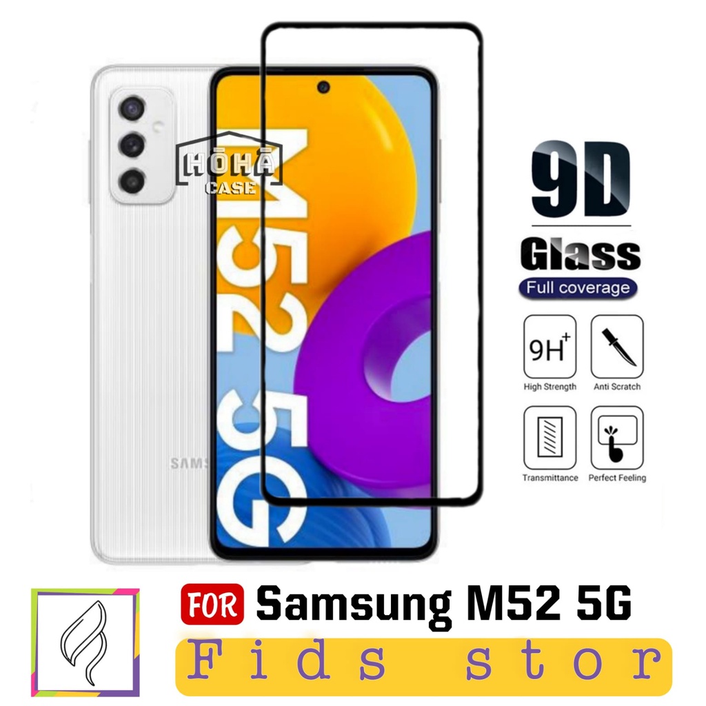 PROMO Tempered Glass SAMSUNG GALAXY M52 5G  Full Layar List Hitam Screen Guard Protector Antigores Kaca