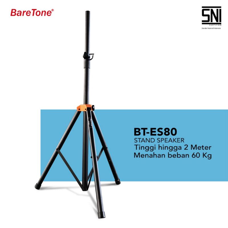 STAND SPEAKER FULL BESI ORIGINAL BARETONE BT ES80 TRIPOD SPEAKEE AKTIF ES80 Tiang Speker
