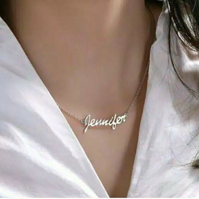 Kalung nama silver bts