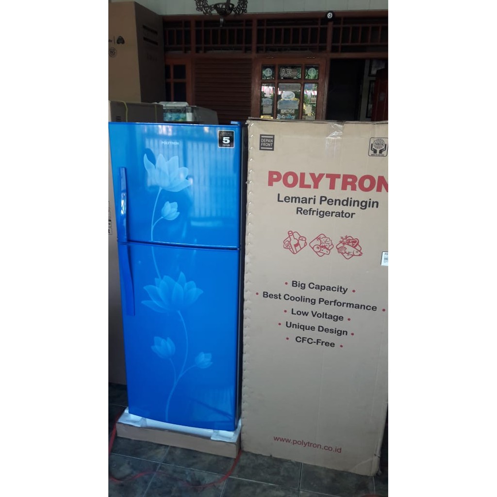  KULKAS  POLYTRON  2  PINTU  BIRU KEMBANG PRB 213 LOW WATT 140 