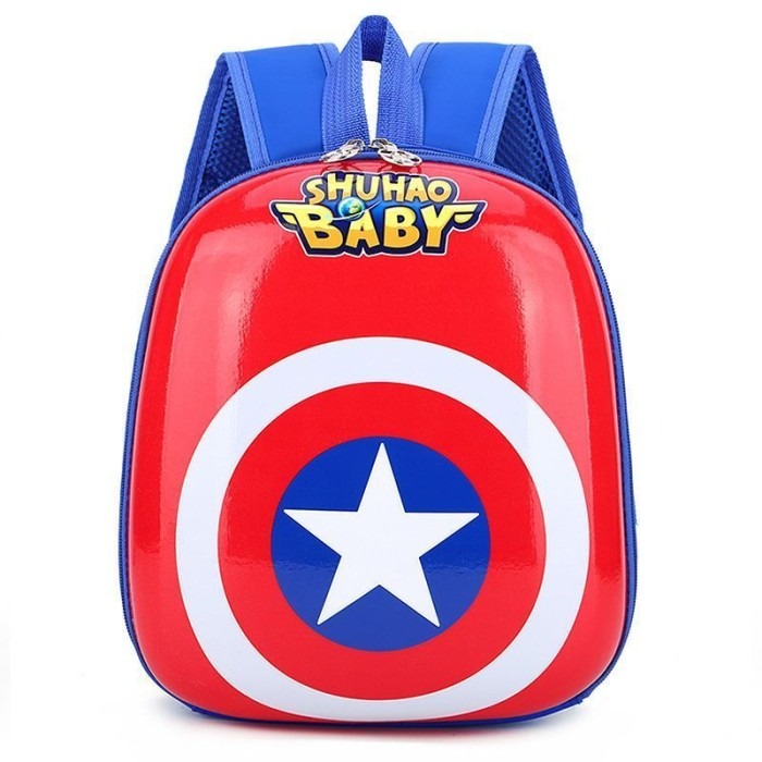 Tas Ransel Telur Sekolah Anak TK / PAUD - Tas Sekolah Anak Karakter PVC Karakter Cowok - Superheroes M0172-