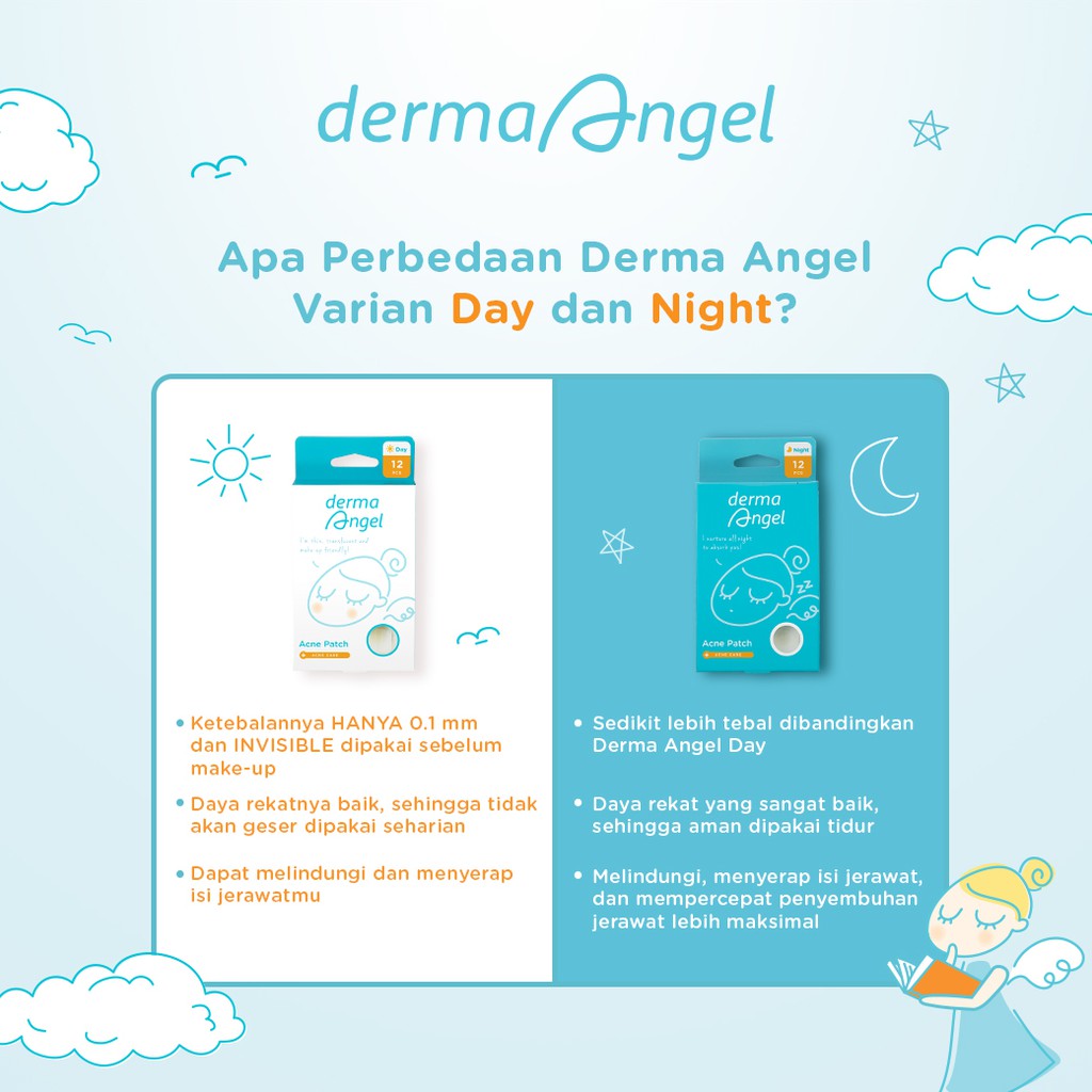 ⭐BAGUS⭐ [BPOM] DERMA ANGEL ACNE PATCH | Plester Jerawat Day / Night / Mix 6 /12 / 18