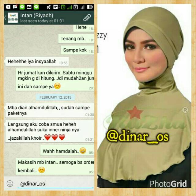 ninja jazzy/ ciput pet antem / ciput pet/ dalaman jilbab pet/ dalaman ciput topi