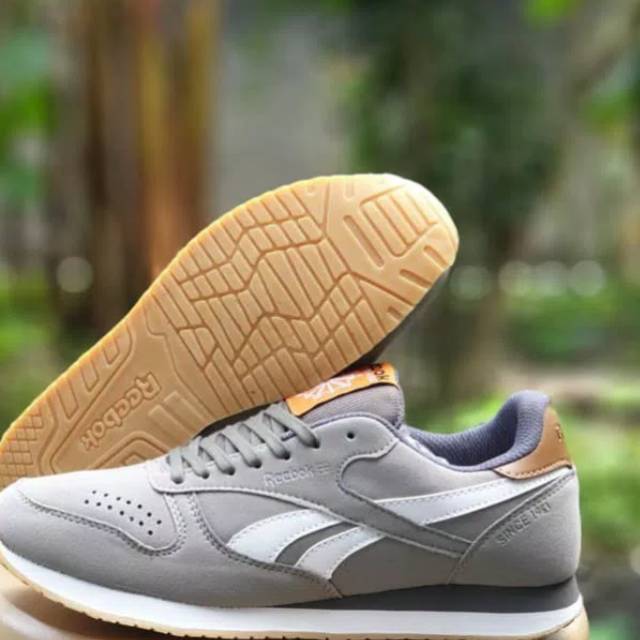 reebok classic gray suede