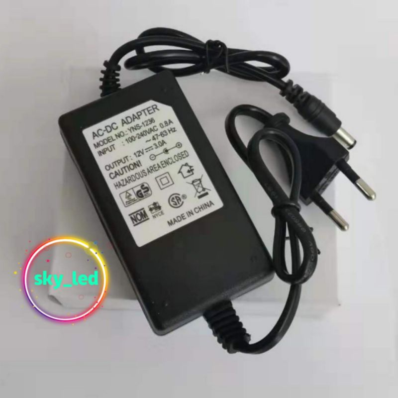 ADAPTOR DC 12V 2A 3A MURNI TRAFO POWER SUPPLY UNTUK LAMPU STRIP ALL CCTV DVR HDD ADP PSU BNC DRAT