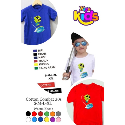 Hayu Kids Kaos Tshirt Anak Shinbi's House Bermain Yoyo - Cotton Combat 30s S,M,L,XL