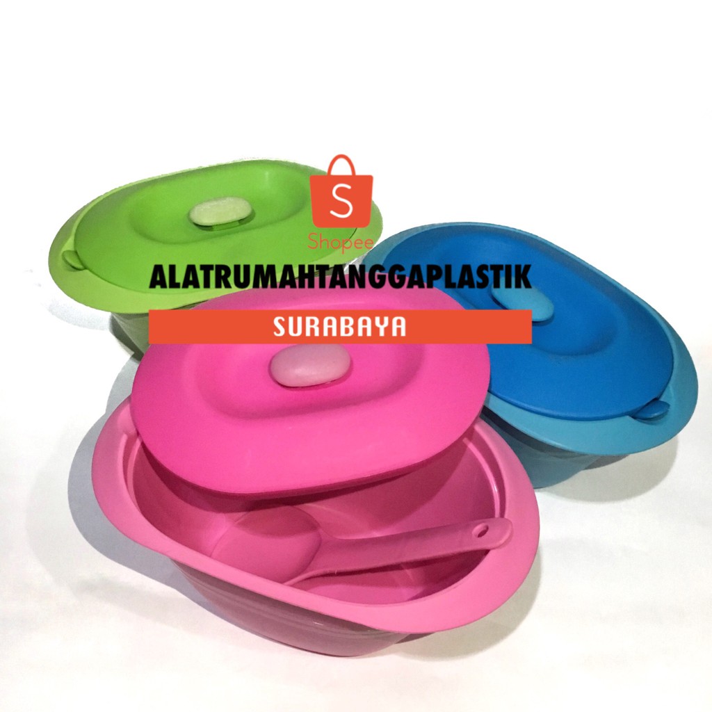 1pc Tempat Sup + Entong Oval / Tempat Sayur / Wadah Saji Plastik / Wadah Nasi Hajatan / Kotak Nasi H