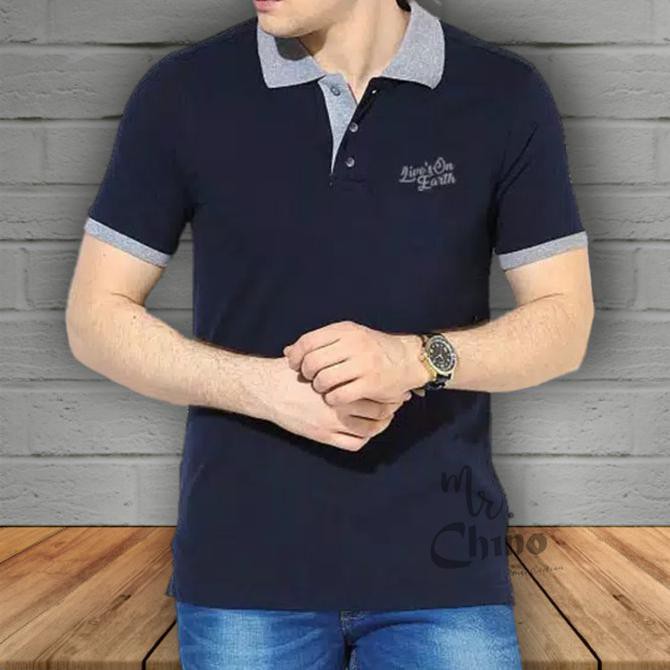 [[BISA COD]] Baju Kaos Polo Pria Biru Navy | Kaos Kerah Cowok Lacoste Original | Polo Shirt Casual