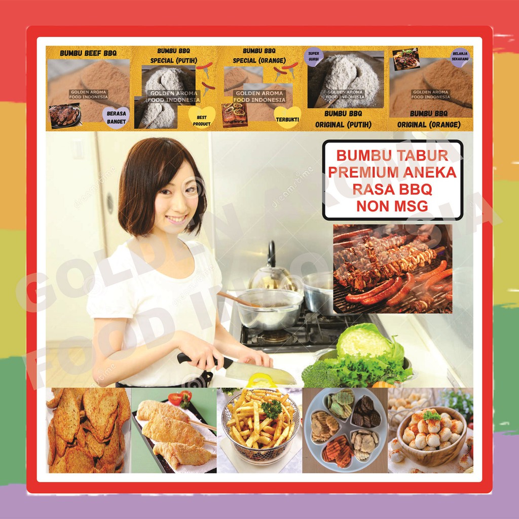 

Aneka Bubuk Bumbu Tabur Bbq Barbeque Non MSG 1 kg Rasa Bbq Premium Korean Barbekiu Pedas GAFI