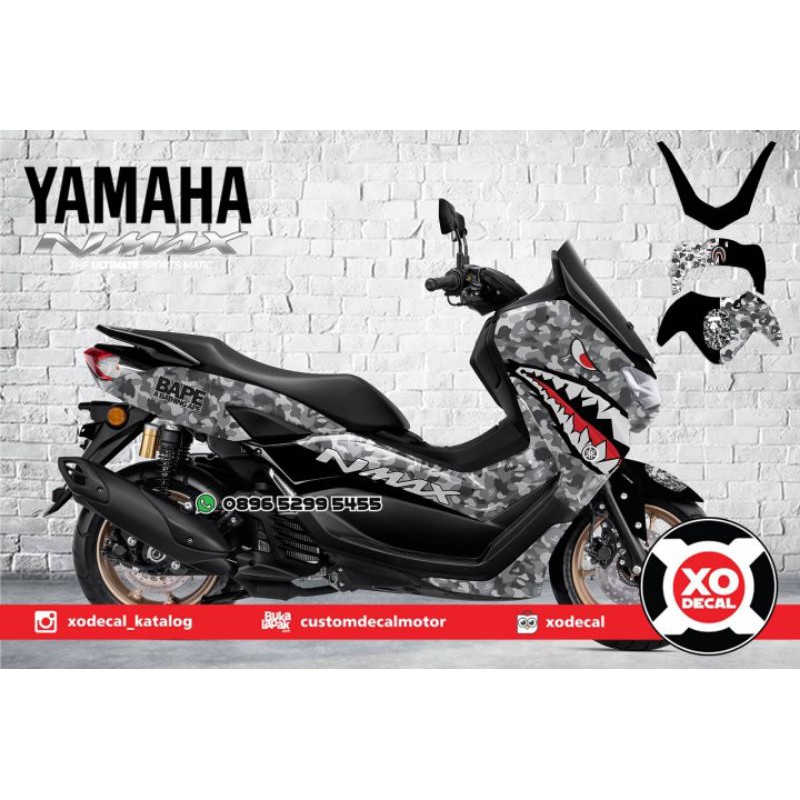 DECAL STICKER YAMAHA NMAX FACELIFT BAPE SHARK DESIGN