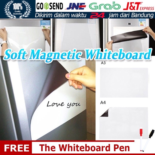 

Papan Tulis Magnet untuk Kulkas Ukuran A3 A4 Magnet Whiteboard to Refrigerator at The Kitchen