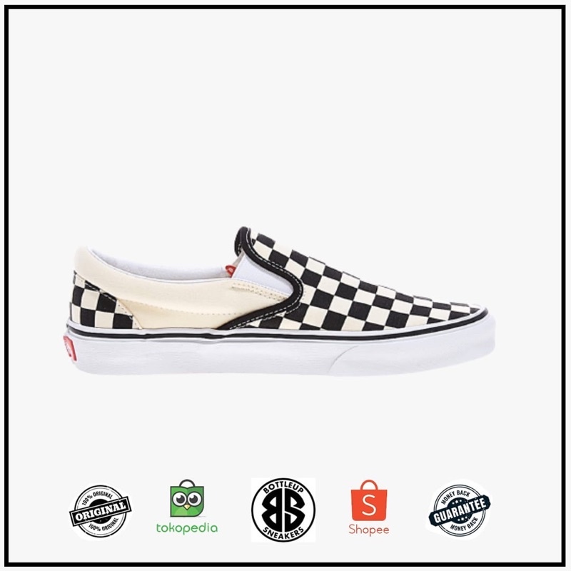 VANS SLIP ON CHECKERBOARD BLACK WHITE