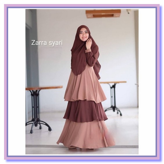 Trand Model Baju Gamis Remaja Terbaru N_Muslimah Kekinian 2021 Gamismu Zarra Syari | Bahan Ceruty |