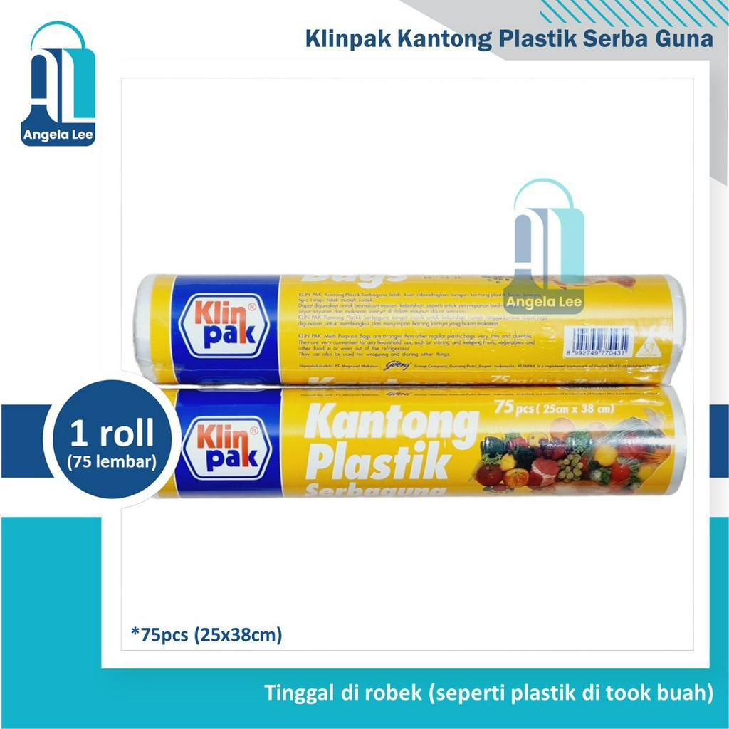 Klinpak Kantong Plastik Serbaguna Foodgrade 25x38cm Buah Sayur Roll 75pcs