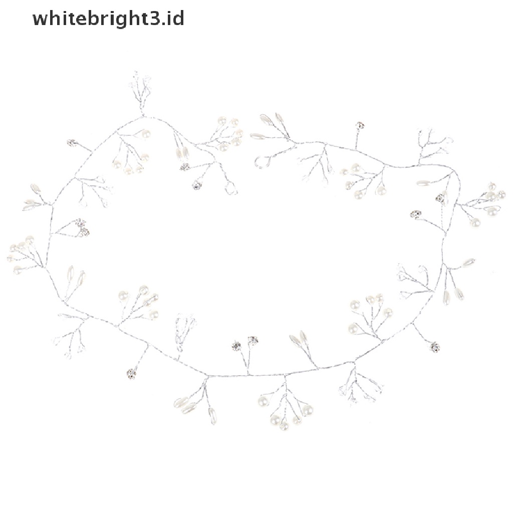 (whitebright3.id) Tiara / Mahkota Rambut Wanita Hias Manik-Manik Untuk Pernikahan