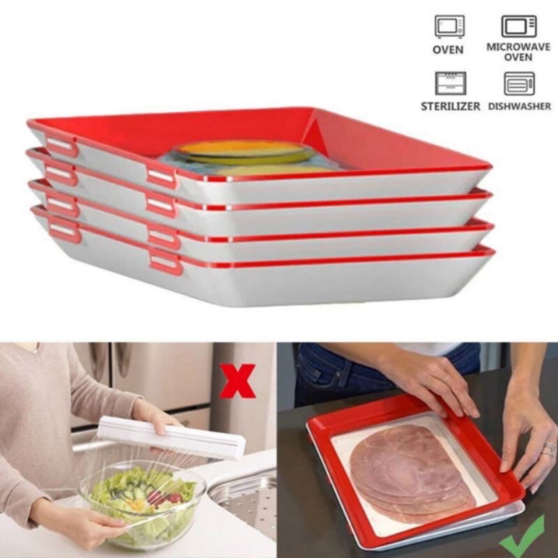 KEEP FRESH FOOD Wadah Silikon Makanan Food Presevation Tray / Wadah Vakum Tempat Simpan Makanan