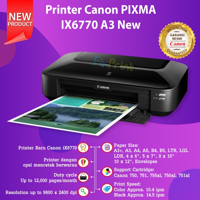 Printer Canon PIXMA iX6770 ix 6770 New Printer A3 ix6770